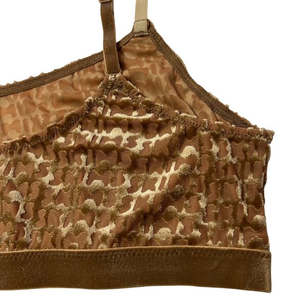 SKIMS Velvet Logo Scoop Bralette Chai Medium - Picture 7 of 11